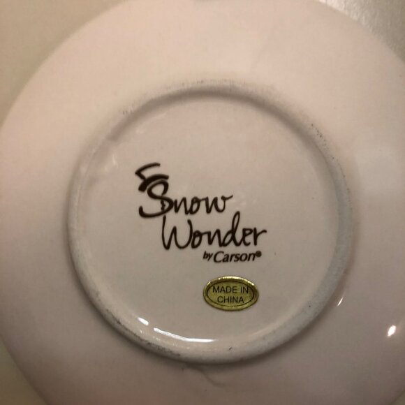 Snow Wonder By Carson Warm Tidings Snowman Plate With Metal Stand - Picture 3 of 4